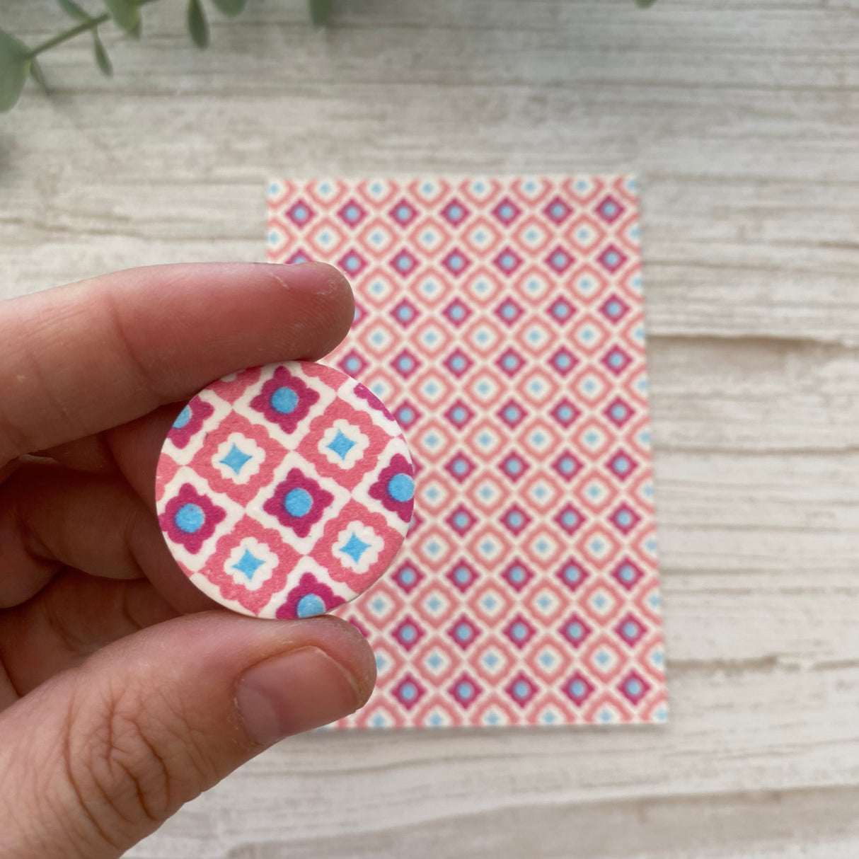 Floral Tile in Berry - Water Soluble Transfer