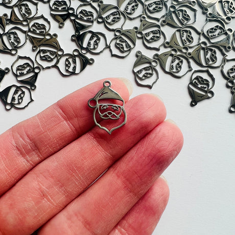 Santa Charms - Stainless Steel - 10 pack