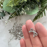 Petite Bow Charms - Stainless Steel - 10 pack