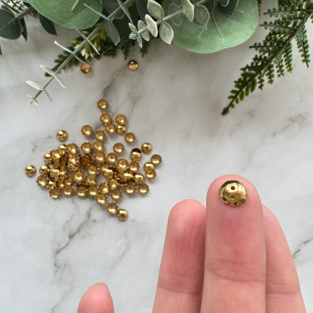 Scalloped Bead Cap 7.5mm - Gold Plated Stainless Steel - 50 pack