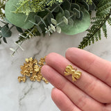 Double Bow Charms - Gold Plated Stainless Steel - 10 pack