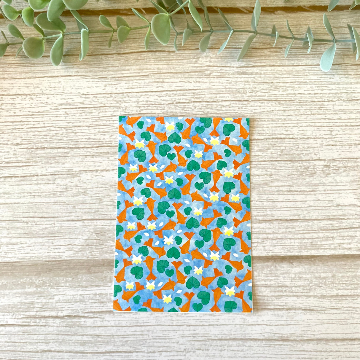 Origami Koi Pond in Blue - Water Soluble Transfer