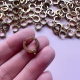 Cuff Style Huggie with Loop - Gold Plated Stainless Steel
