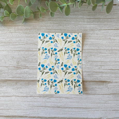 Cottage Flowers in Blue - Water Soluble Transfer