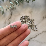 Bow Connector Charms - Stainless Steel - 20 pack