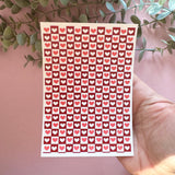 Tiled Hearts - Water Soluble Transfer