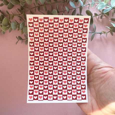 Tiled Hearts - Water Soluble Transfer