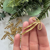 Ribbon Bow Charms - Gold Plated Stainless Steel - 10 pack