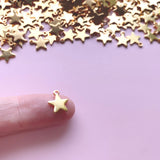 Mini Star Charms - Gold Plated Stainless Steel - 20 pack