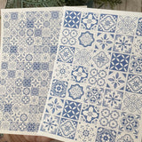 Mediterranean Tiles in blue - Water Soluble Transfer