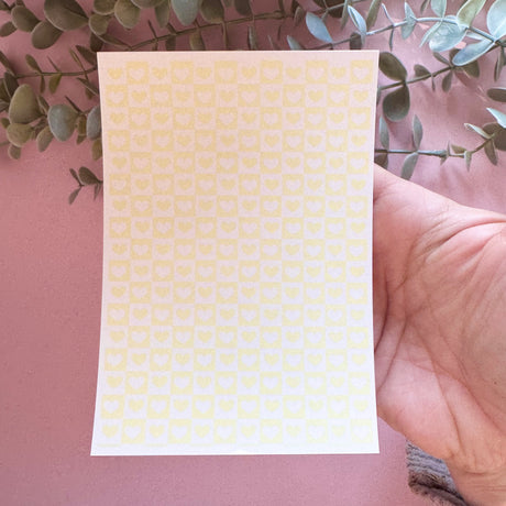 Tiled Hearts - Water Soluble Transfer