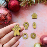 Gingerbread Boy Wooden Earring Component - 10 pack