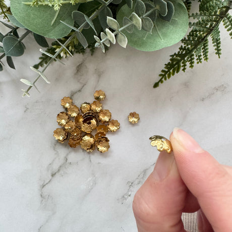 Ornate Bead Cap 11mm - Gold Plated Stainless Steel - 50 pack