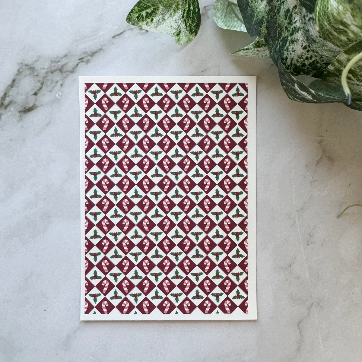 Candy Cane & Holly Tiles - Water Soluble Transfer