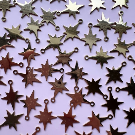 Christmas Star Charms - Gold Plated Stainless Steel