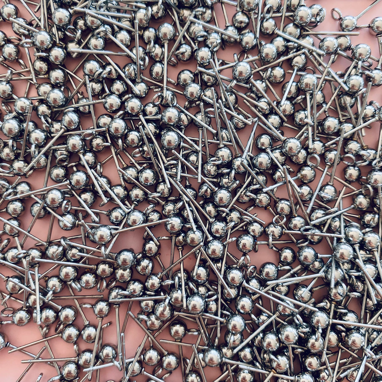 4mm Ball Posts with Loop - Stainless Steel