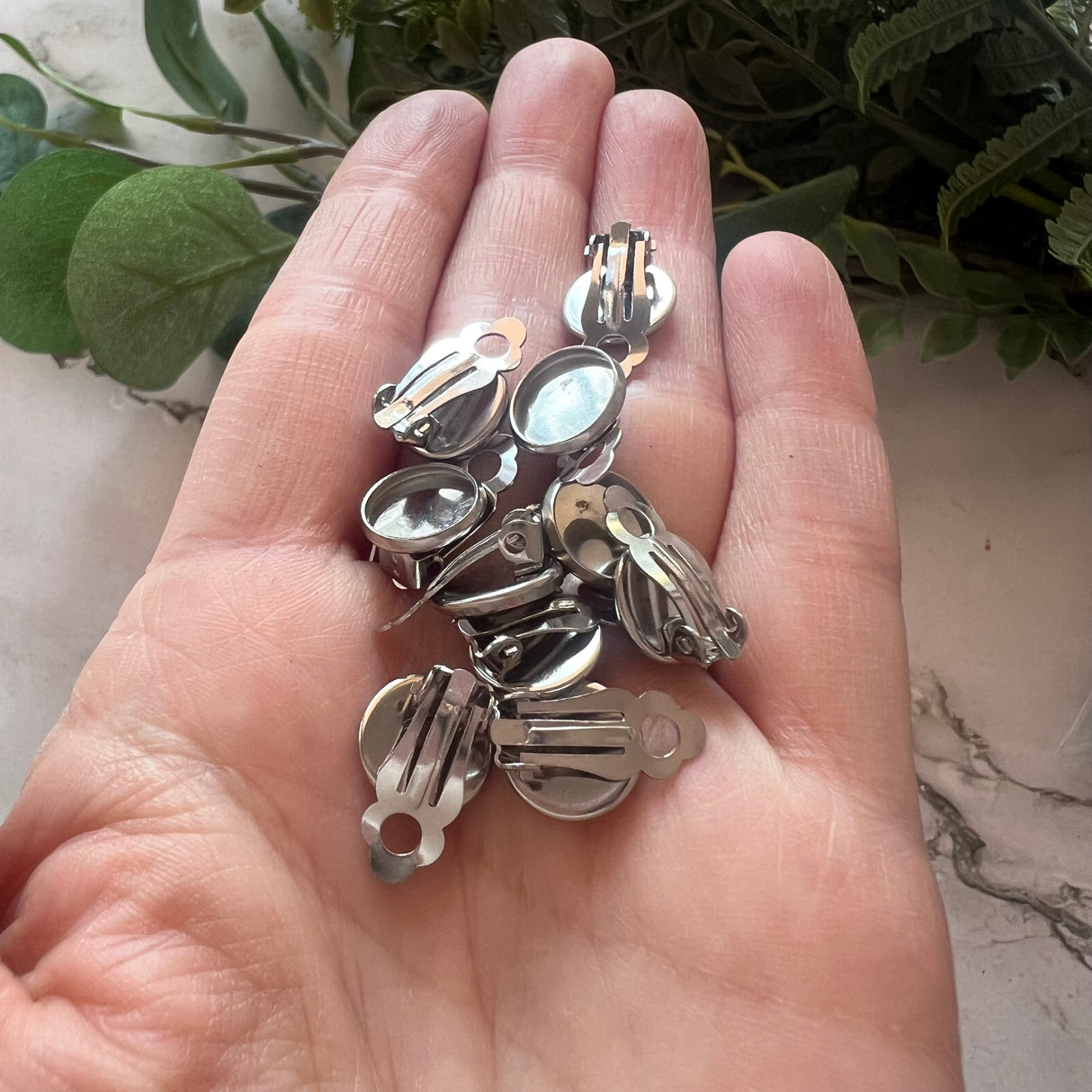 10mm Minimalist Bezel Clip-On Earrings - Stainless Steel