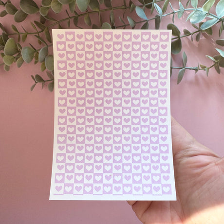 Tiled Hearts - Water Soluble Transfer