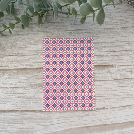 Floral Tile in Mulberry - Water Soluble Transfer