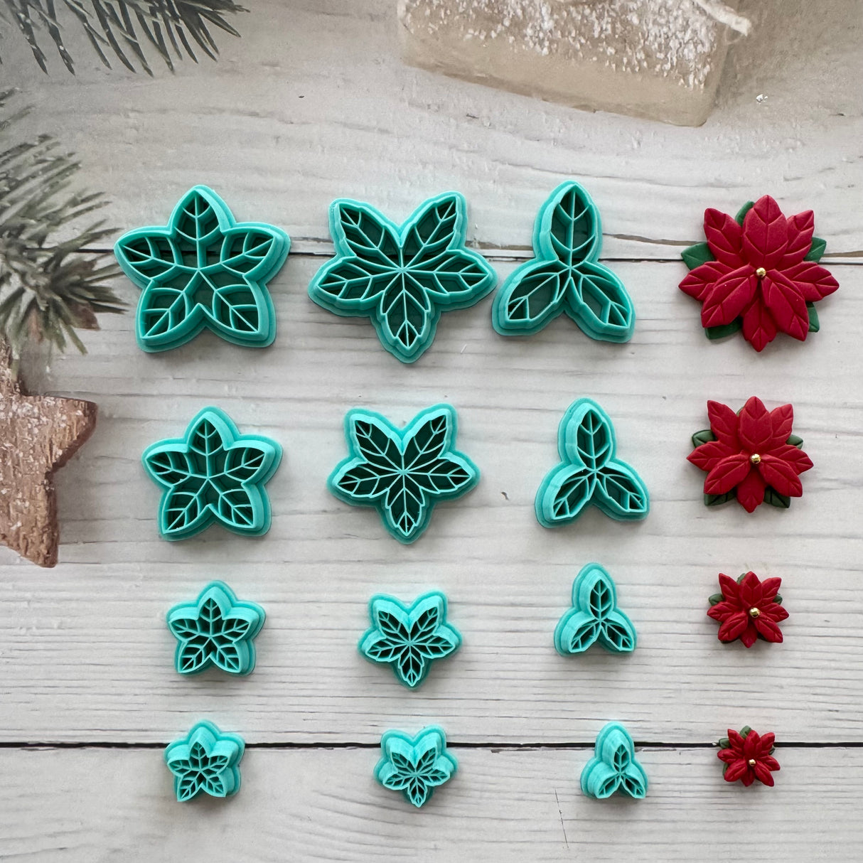 Poinsettia Flower Stacks Cutter - 3 Piece Set