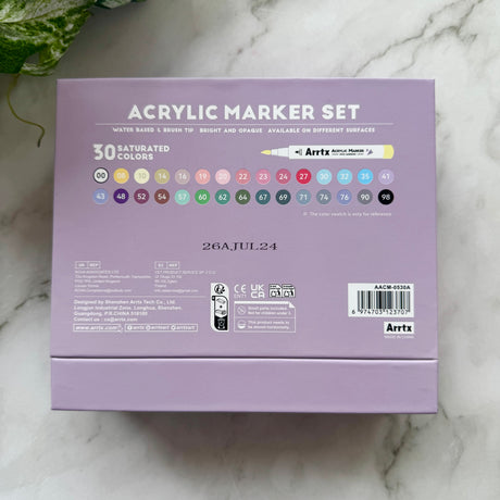 Arrtx Acrylic Paint Pens - 30 Colour Set Paint Markers