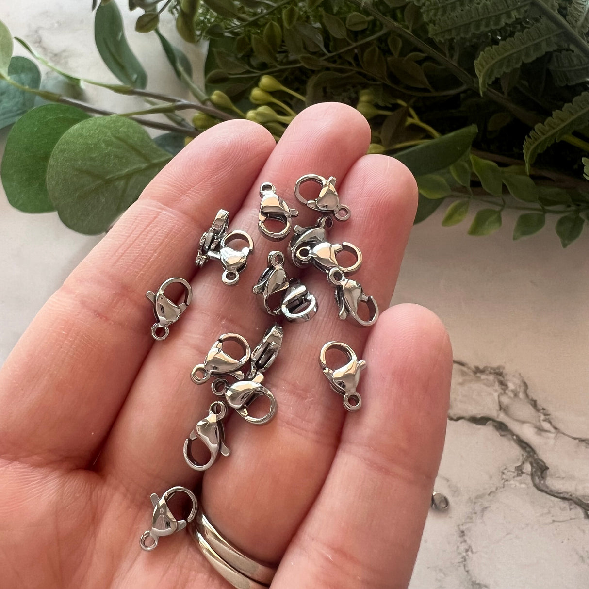 Lobster Clasps 10mm - Stainless Steel - 20 pack