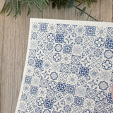 Mediterranean Tiles in blue - Water Soluble Transfer