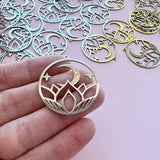 Lotus Moon Charms - Stainless Steel