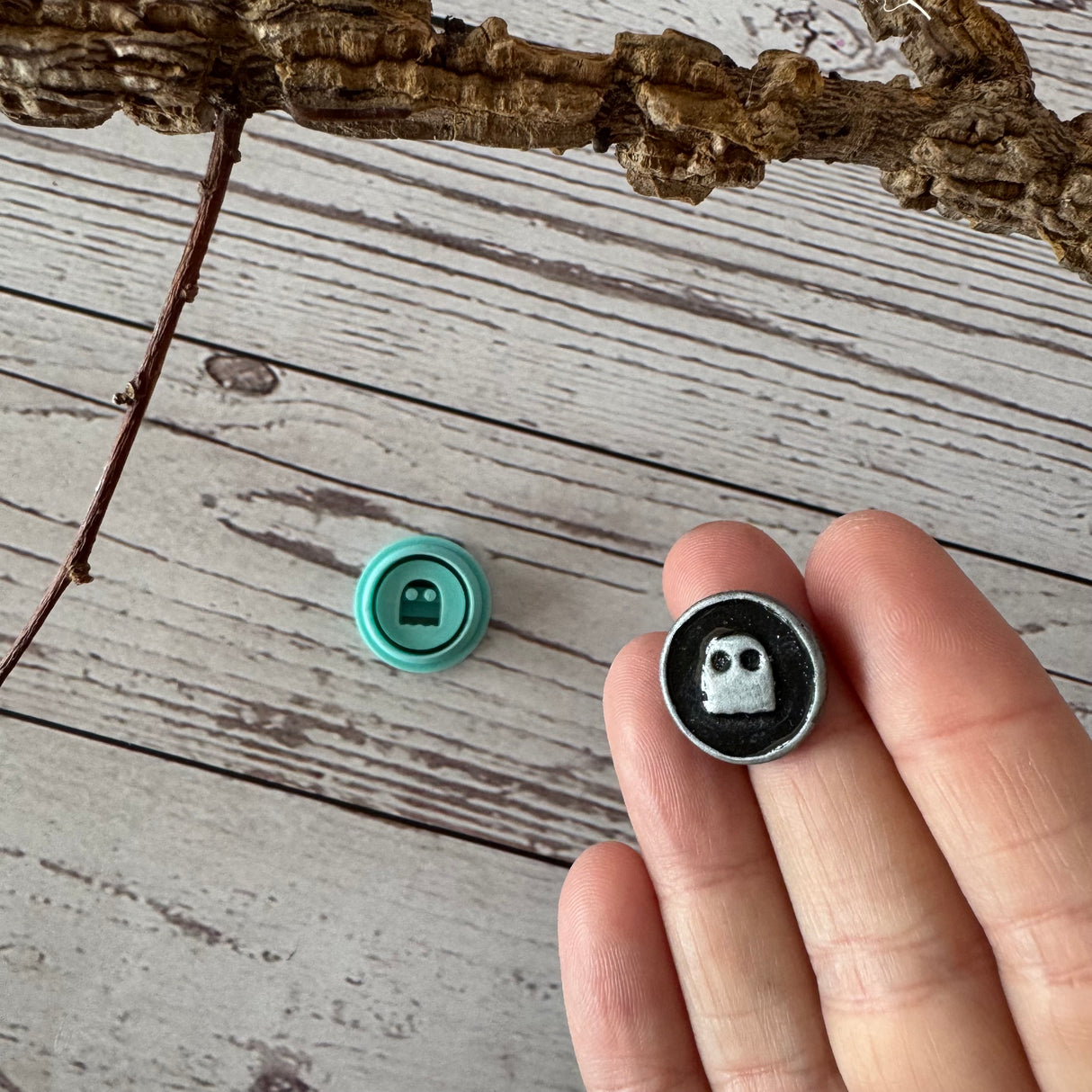 Sheet Ghost Filled Faux Enamel Charm Cutter