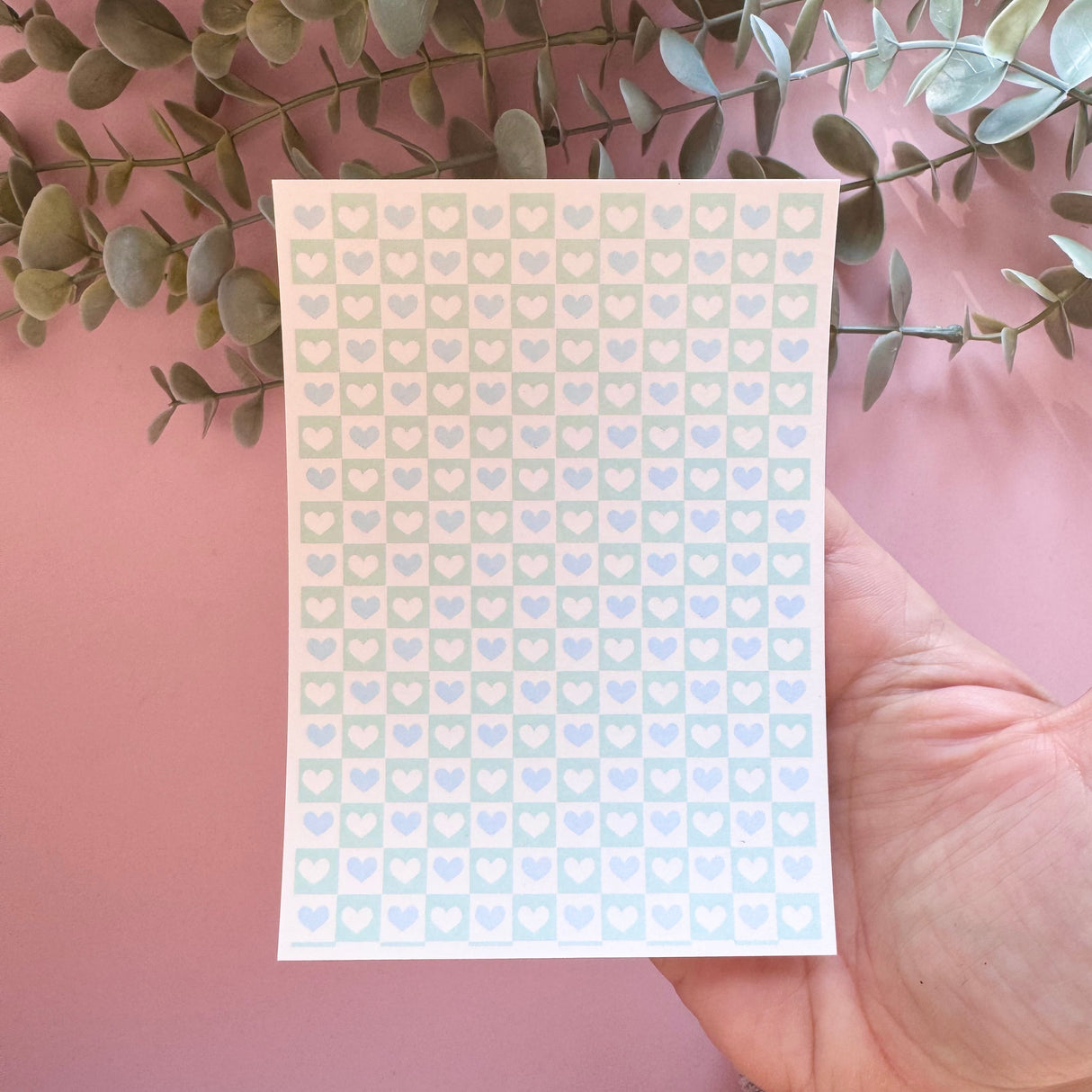 Tiled Hearts - Water Soluble Transfer