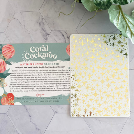 Gold Foil Starry Night - Waterslide Transfer Decal