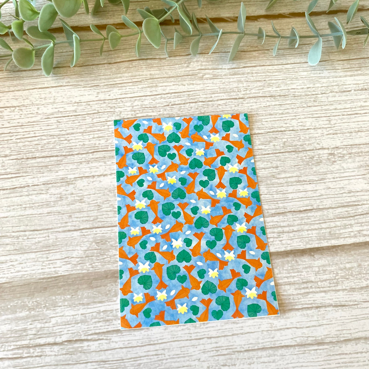Origami Koi Pond in Blue - Water Soluble Transfer