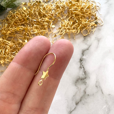 Star Hook - Gold Plated Stainless Steel (Vertical Loop)
