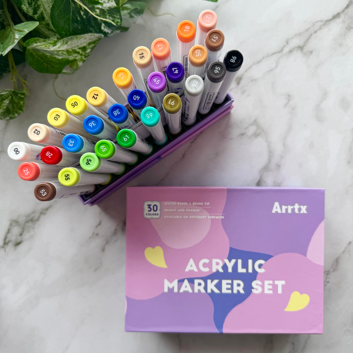 Arrtx Acrylic Paint Pens - 30 Colour Set Paint Markers