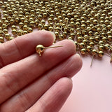 6mm Ball Posts with Loop - Gold Plated Stainless Steel