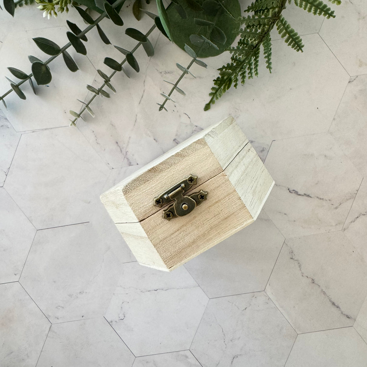 Keepsake Wooden Hexagon Box