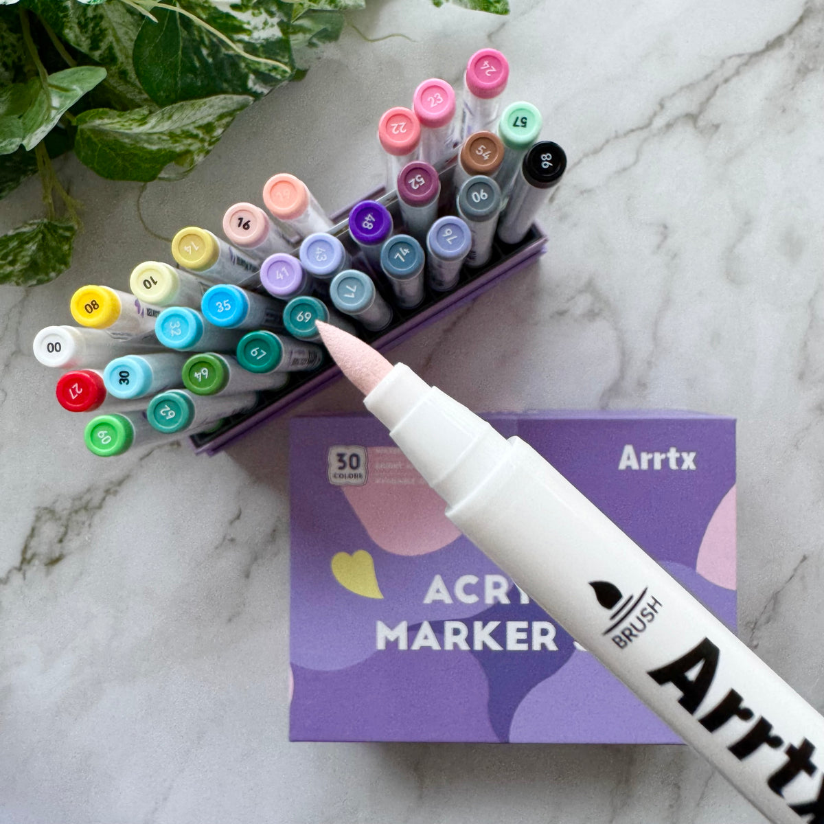 Arrtx Acrylic Paint Pens - 30 Colour Set Paint Markers
