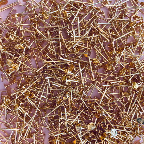 4mm Earring Posts - Gold Plated - Surgical Stainless Steel