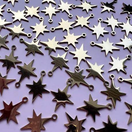 Christmas Star Charms - Gold Plated Stainless Steel