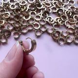Cuff Style Huggie with Loop - Gold Plated Stainless Steel