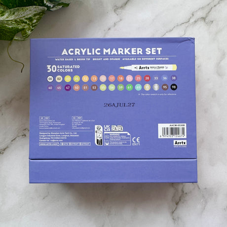 Arrtx Acrylic Paint Pens - 30 Colour Set Paint Markers