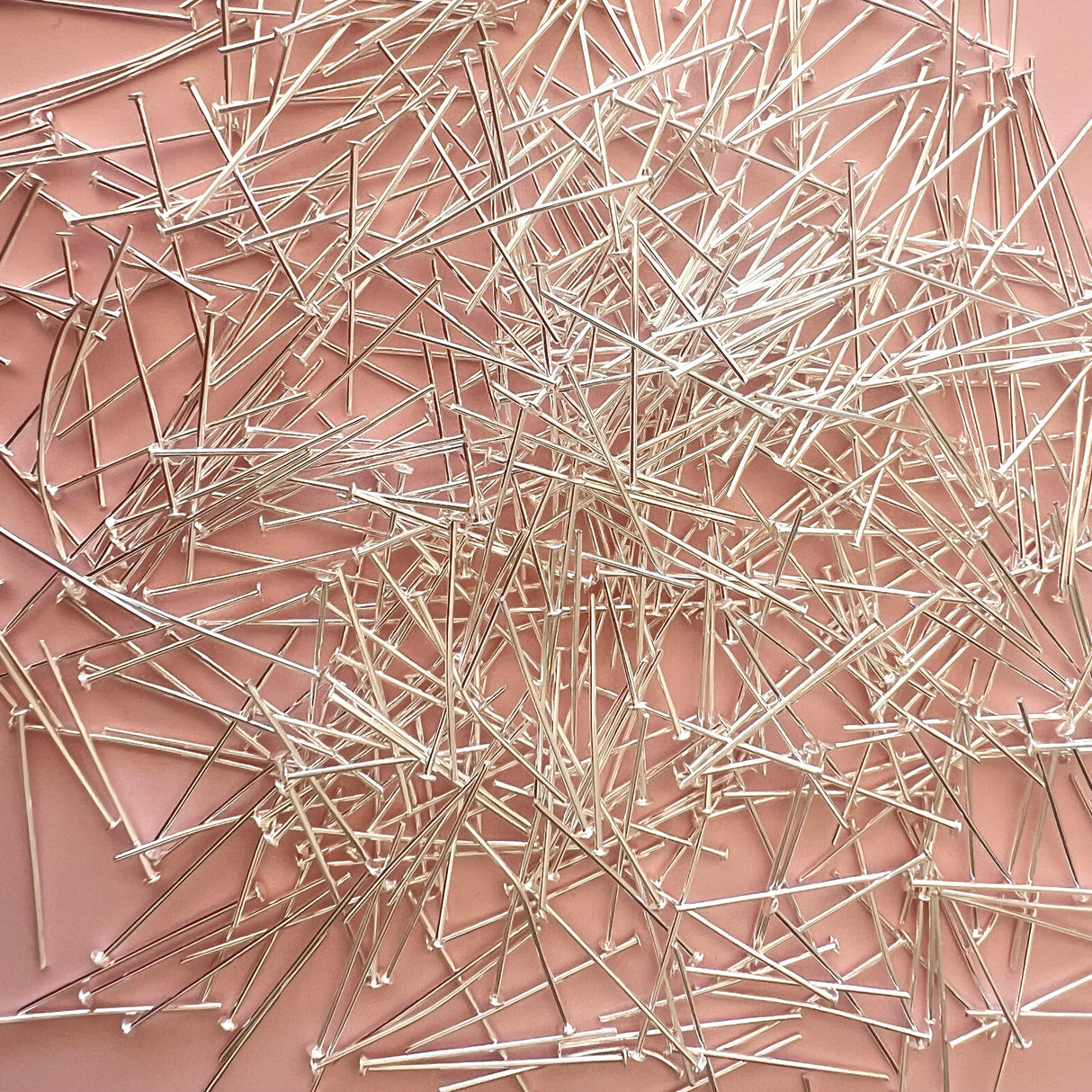 Flat Head Pins - Silver Plated Stainless Steel