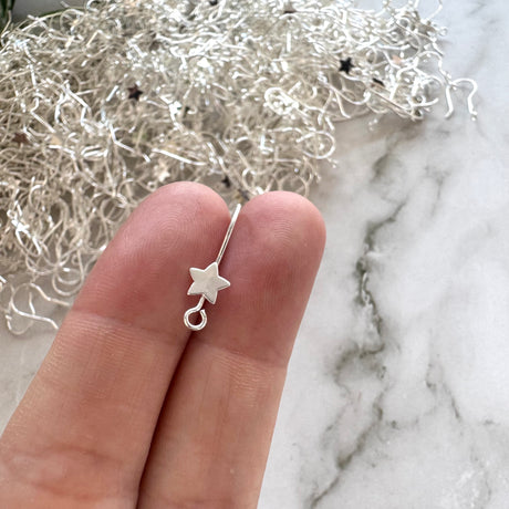 Star Hook - Bright Silver (Vertical Loop)