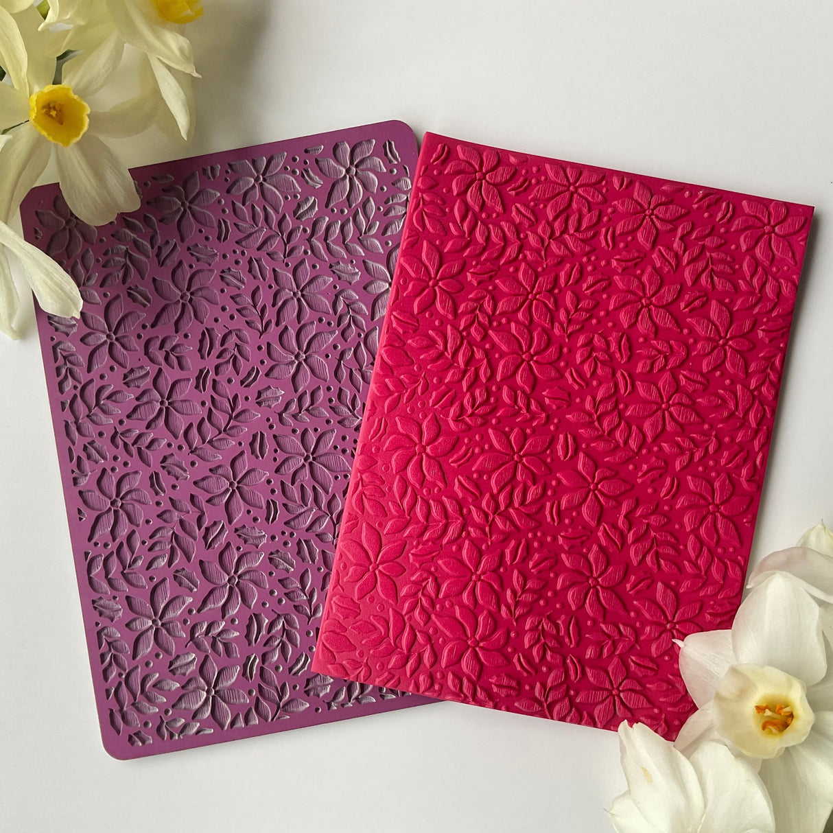 Poinsettia Christmas Flowers - Texture Mat