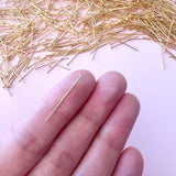 Flat Head Pins - Gold Plated Stainless Steel