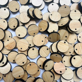 Circle Wooden Earring Component - Light Bamboo