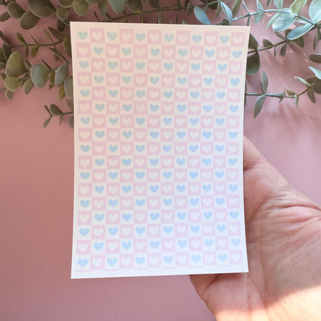 Tiled Hearts - Water Soluble Transfer