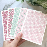 Tree & Bow Checkerboard Tiles - Water Soluble Transfer
