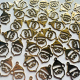 Santa Charms - Gold Plated Stainless Steel - 10 pack