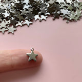 Mini Star Charms - Stainless Steel - 20 pack